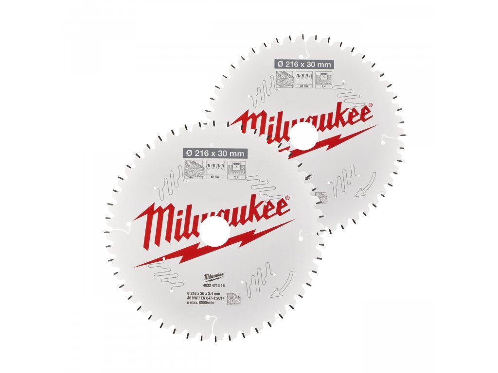 Milwaukee pilový kotouč dřevo 216 mm 48T/60T