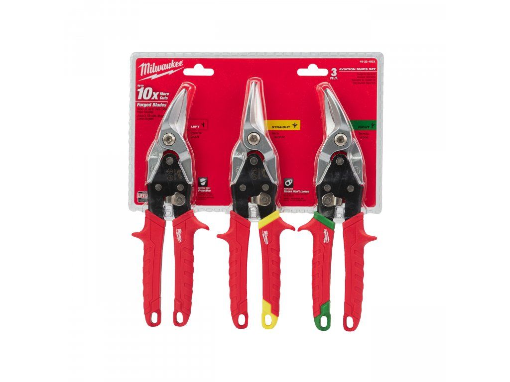Milwaukee nůžky na plech SET 3 ks