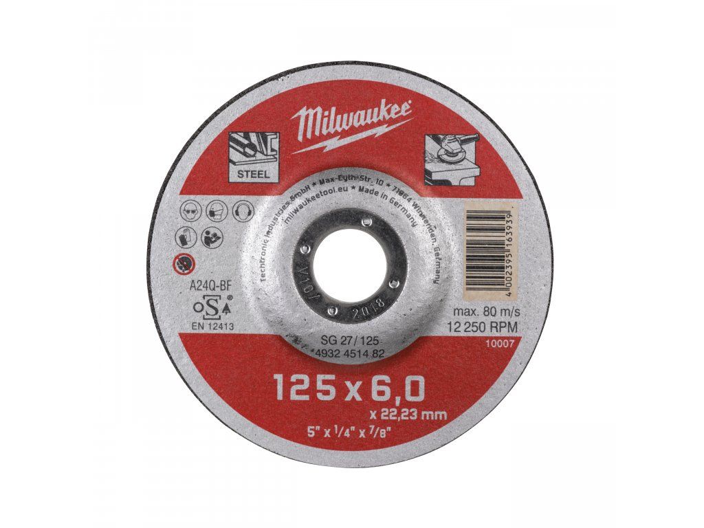 Milwaukee brusný kotouč 125x6 na kov