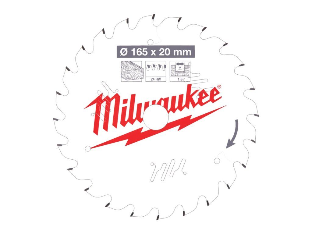 Milwaukee pilový kotouč na dřevo 165 mm 24T